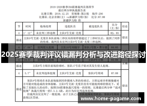 2025赛季裁判评议错漏判分析与改进路径探讨