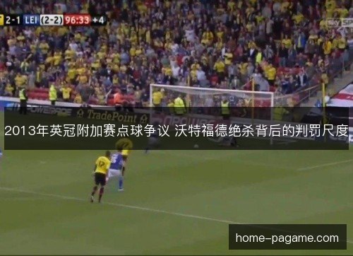 2013年英冠附加赛点球争议 沃特福德绝杀背后的判罚尺度